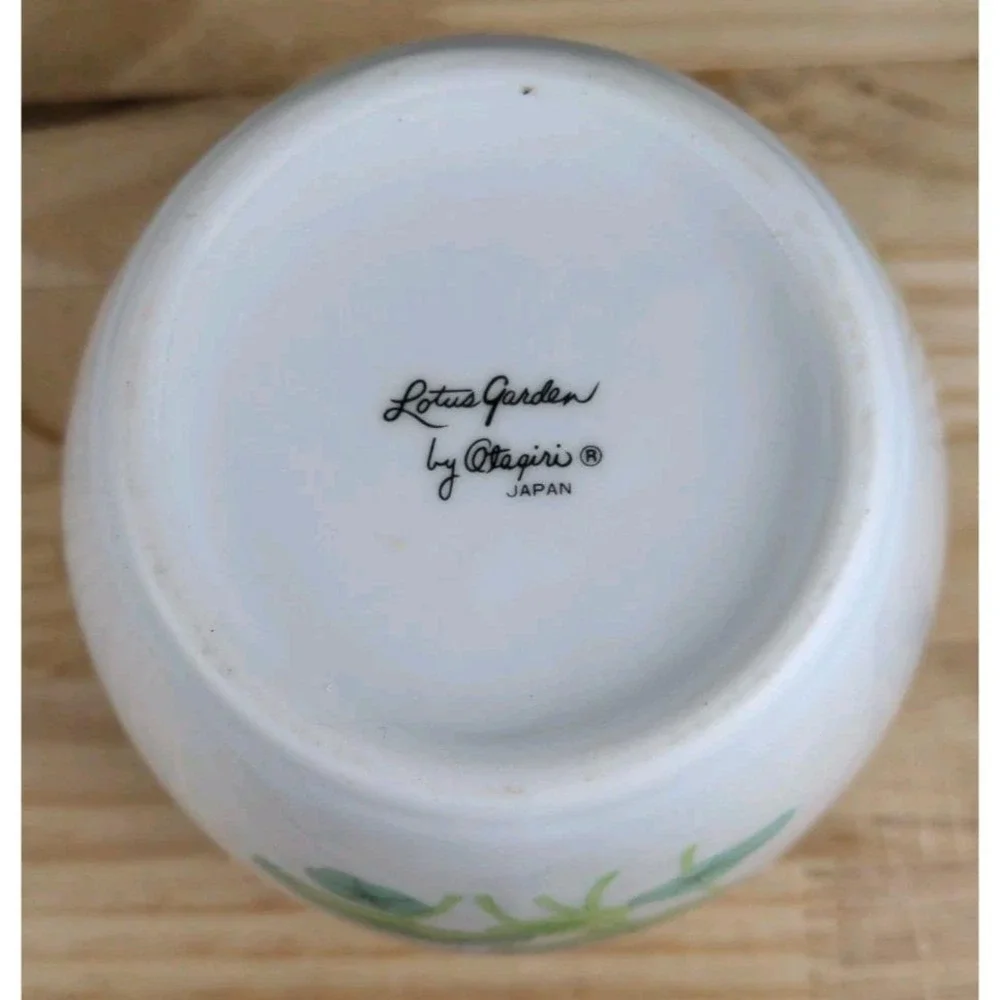 Vintage Otagiri Japanese Floral Ginger Jar Porcelain Lotus Garden Decor 6 Inch